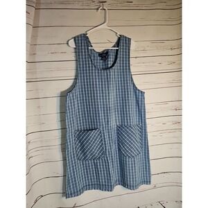 Original TY Wear Women's Dress Denim Blue Plaid 16W Sleeveless